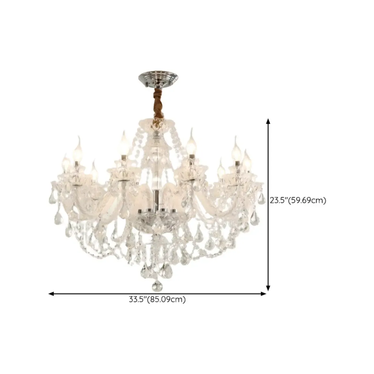 Sophisticated Clear Candelabra Shadeless Crystal Chandelier