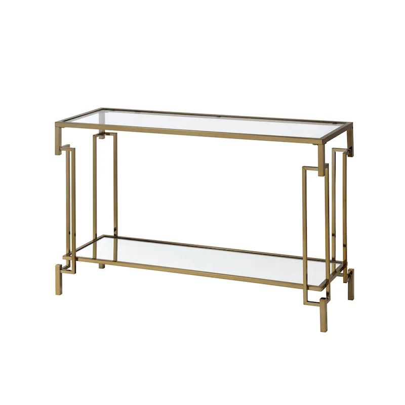 Yout Glam 43-inch Glass Top 1-Shelf Sofa Table by Furniture of America