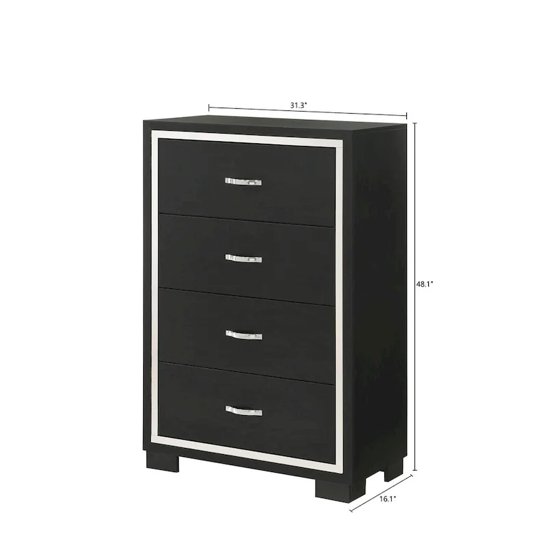 Black Velvet Upholstered Panel Bedroom Furniture