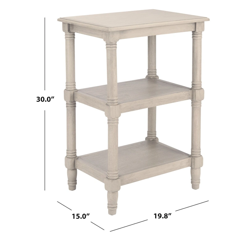 SAFAVIEH Elmira 3-Shelf Accent Table - 19.8 W x 15 L x 30 H - 20Wx15Dx30H