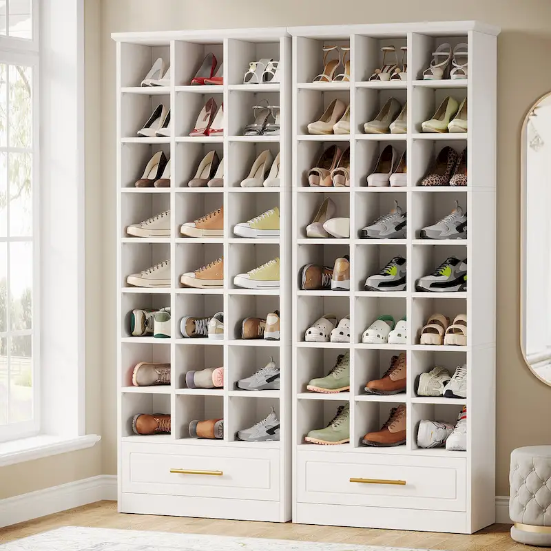 71-inch Tall Shoe Storage Cabinet with 24 Cube for Living Room