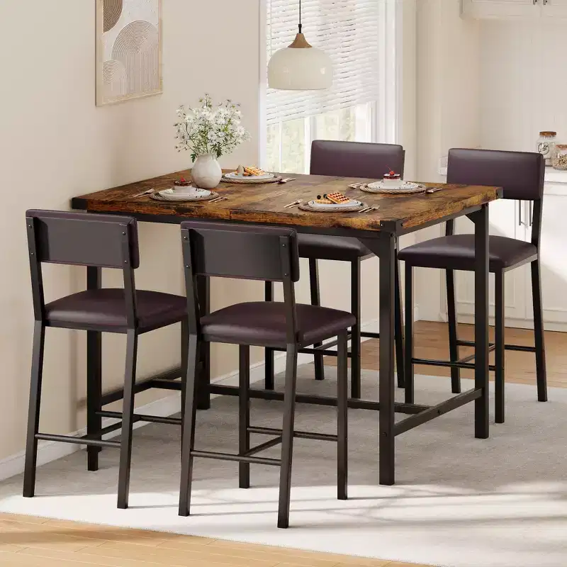 Bar Dining Table Set, Modern Dining Furniture, Dining Room Furniture, Durable Construction, Space-Saving Design