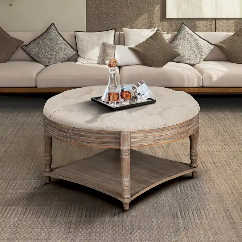 Large Round Ottoman Coffee Table