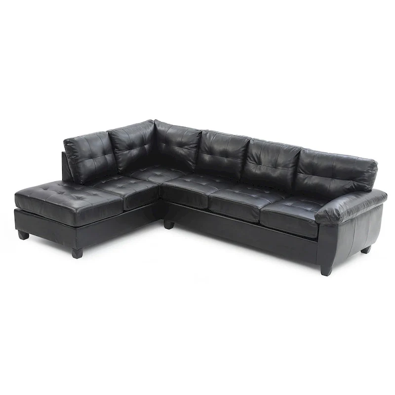 Gallant 111 in. W 2-piece Faux Leather L Shape Sectional Sofa - 78L x 111W x 32H