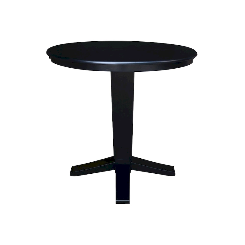 36 in Round Top Pedestal Counter Height Dining Table with 12 in Leaf