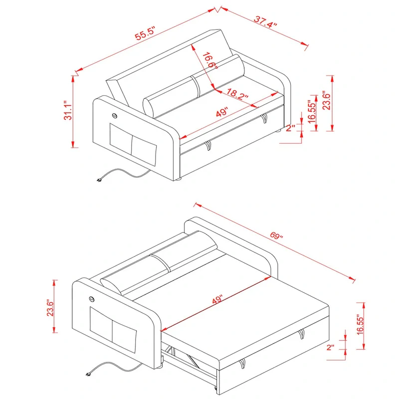 Multifunctional sofa bed