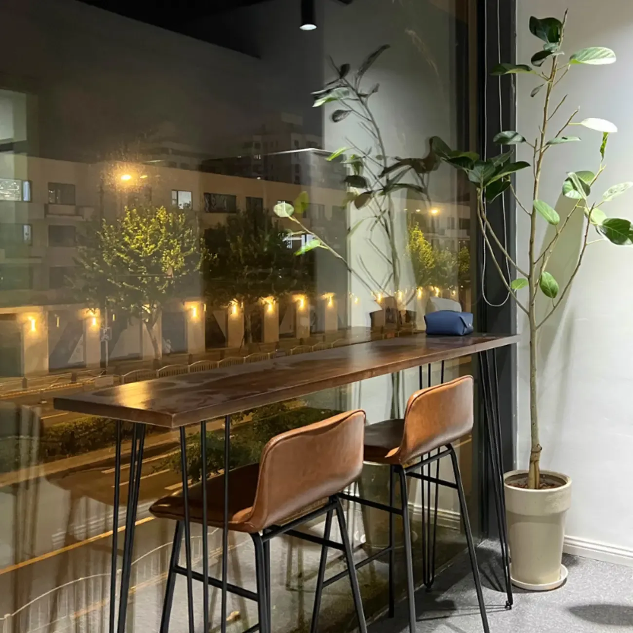 Modern Cocoa Wooden Steel Hairpin Legs Bar Tables