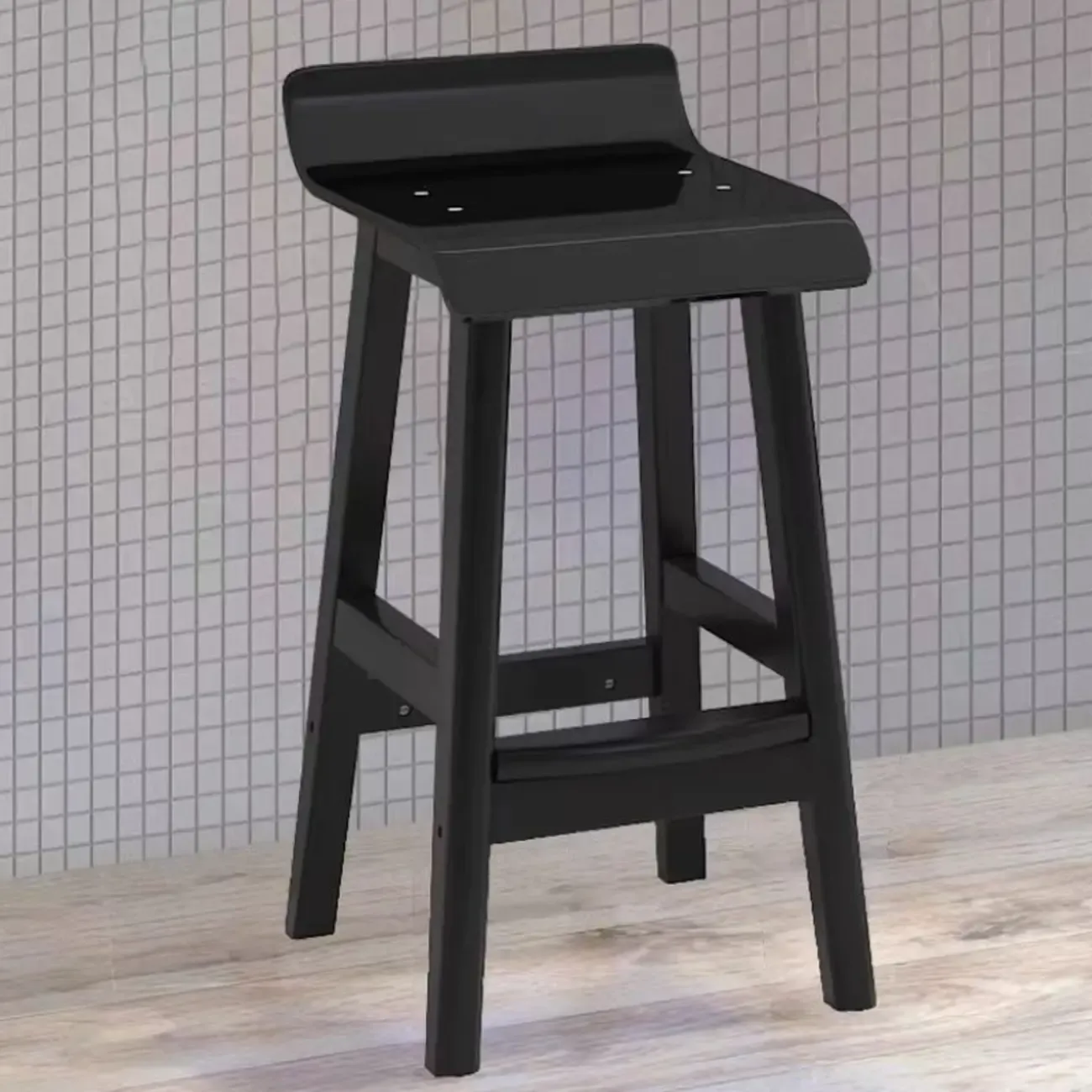 Acrylic Saddle Counter Height Wooden Bar Stools
