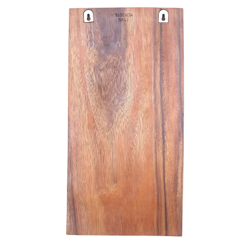 Novica Handmade Lotus Tangle Wood Relief Panel