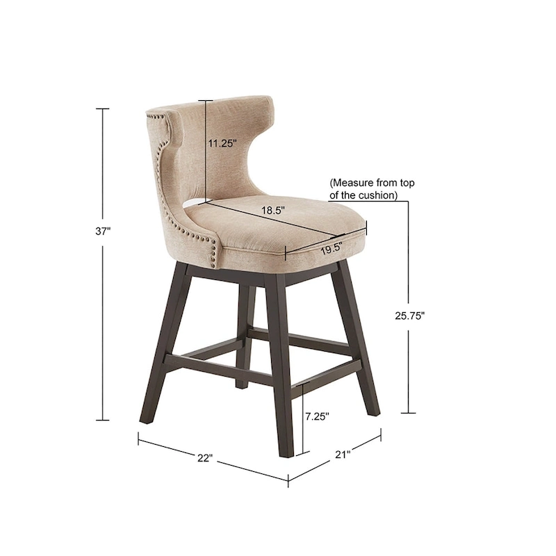 Madison Park Janet 360 degree Swivel Counter Stool