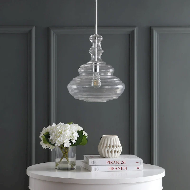 Monkey 13.37  Glass/Metal LED Pendant, by JONATHAN Y