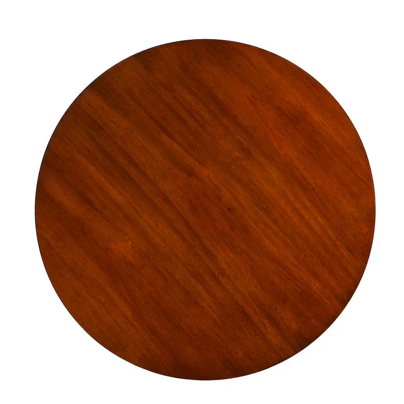 Round Midcentury Modern Wood Side Table
