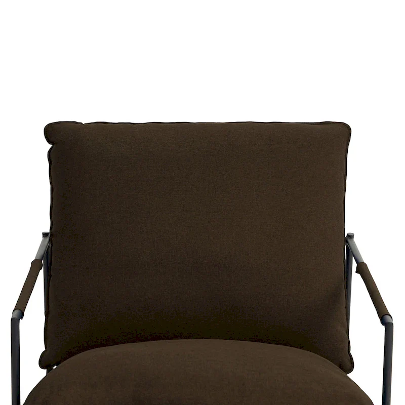 Metal Framed Accent Chair Sling Armchair with Bag Cushion