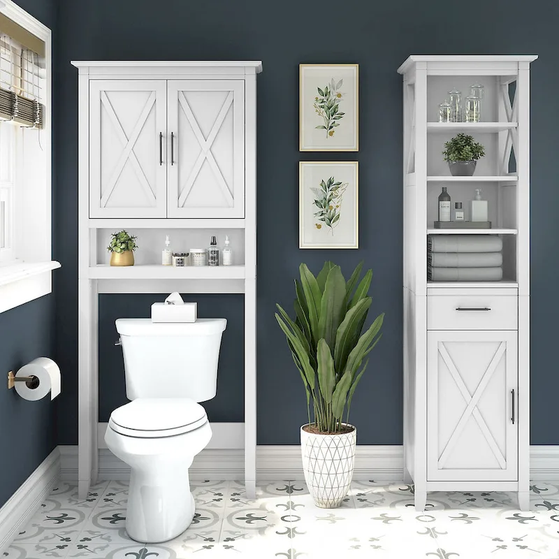 Key West Tall Linen Cabinet and Space Saver by Bush Furniture