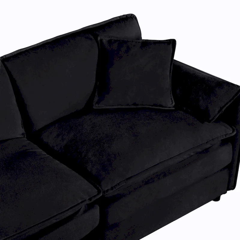64 Oversized Chenille 2-Seater Sofa with DIY Combo & Storage Pockets