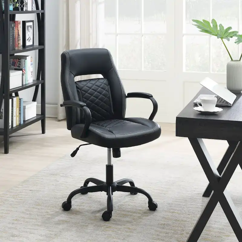 Upholstered Office Chair with Padded Armrests