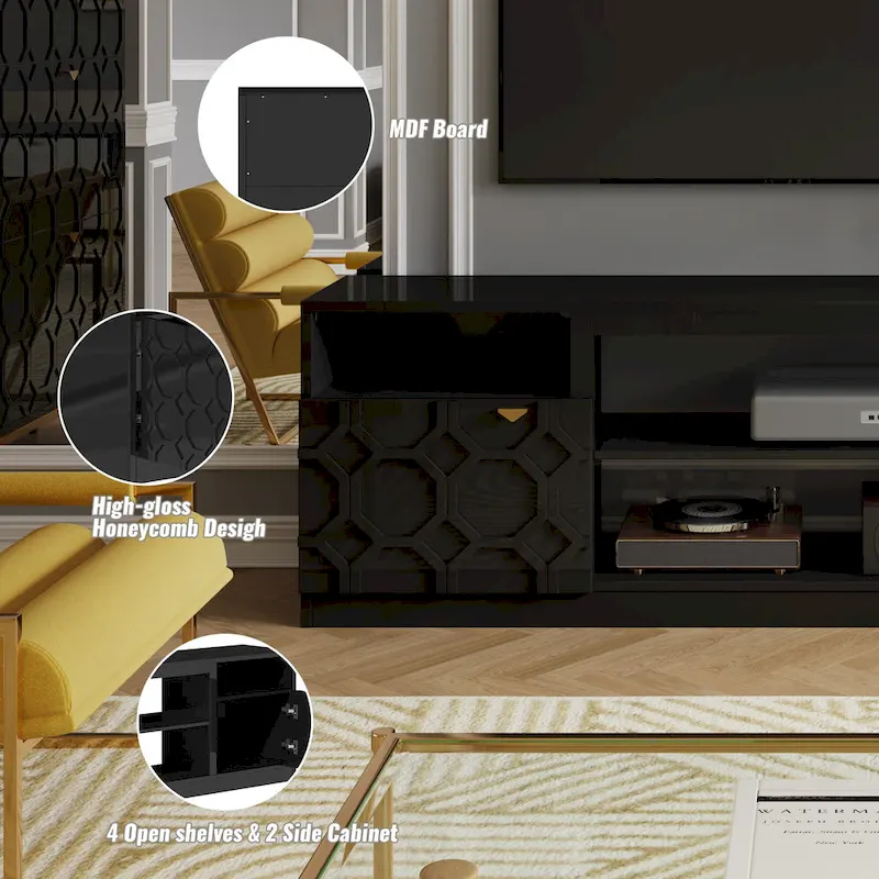 Clihome 70 High Gloss TV Stand