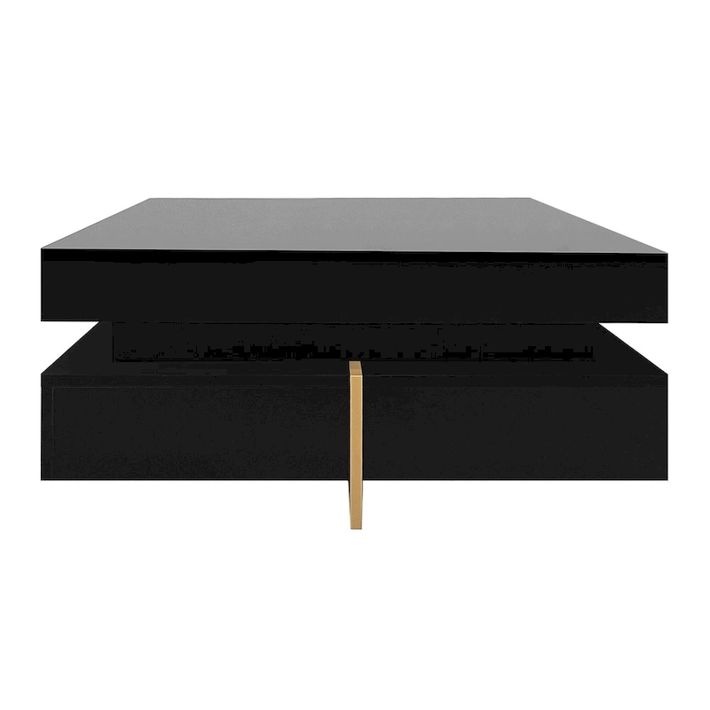 Modern High Gloss Coffee Table With 4-drawers - 31.50 x 31.50 x 13.70