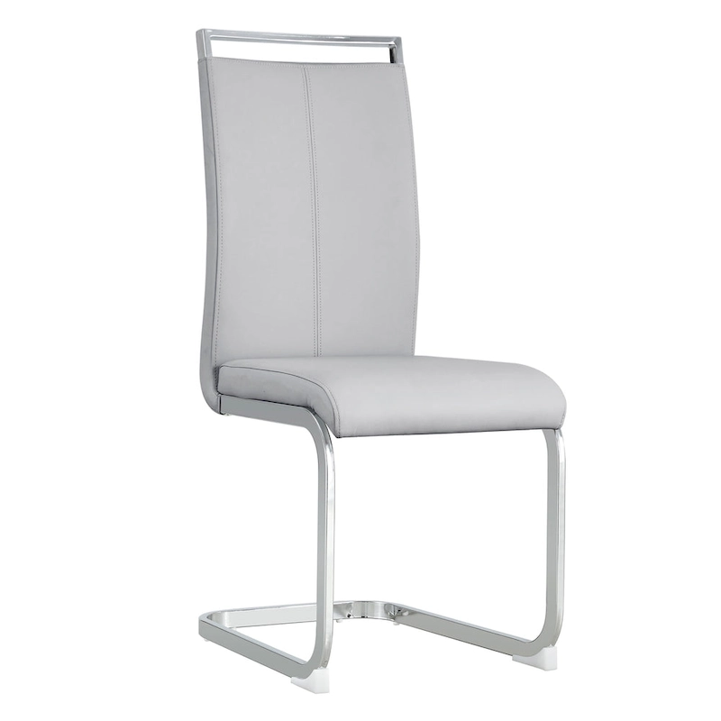 Set of 4 Modern Dining Chairs,High Back Side Chair with C-shaped Tube Chrome Metal Legs