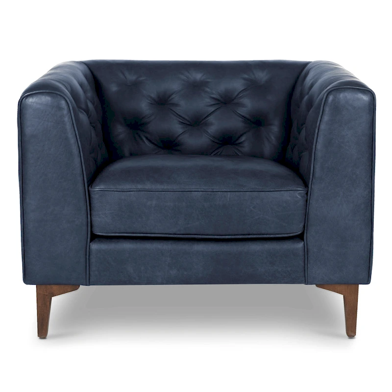 Poly & Bark Essex Lounge Chair - Full Grain Genuine Italian Leather