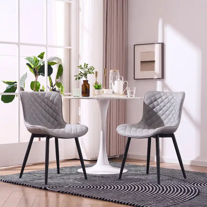 Dining Chairs Set of 2 Modern Leather Upholstered Dining Room Chair