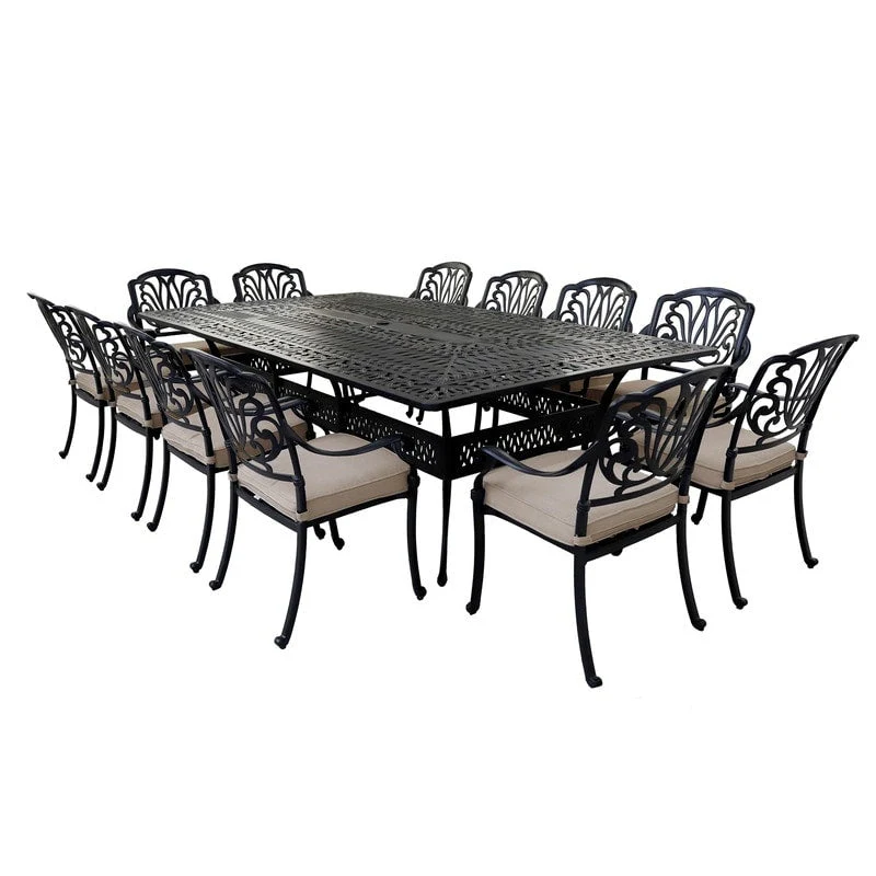 Manasquan 13-piece Gunmetal Aluminum Dining Set by Havenside Home