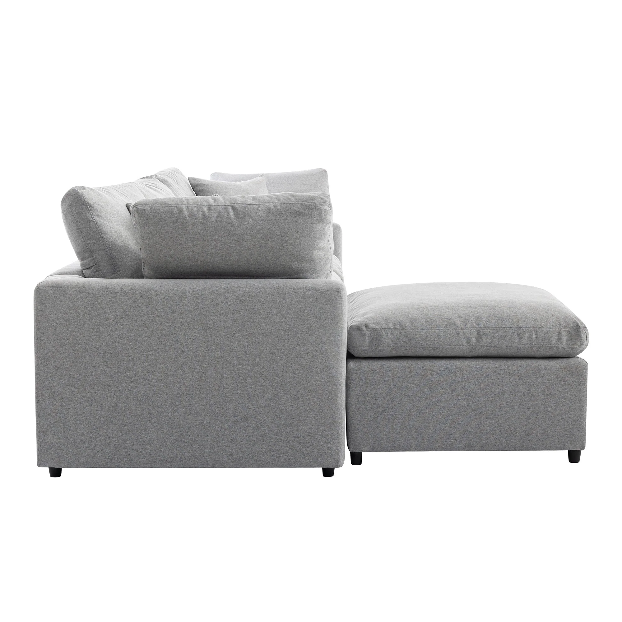 Walker Edison | Down Filled Convertible Sectional Sofa with Reversible Chaise