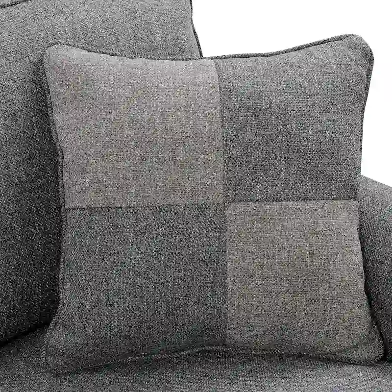 Nele Transitional Linen Fabric L-Shaped Sectional Sofas by Furniture of America