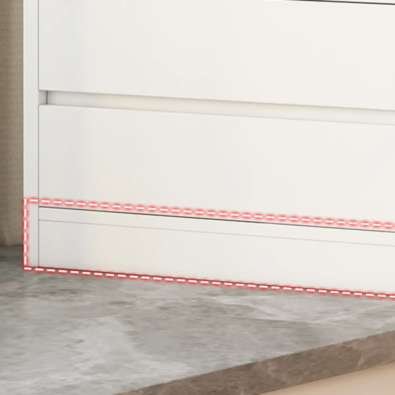 Simple Wooden White 3-Tier Bookcase with Drawers