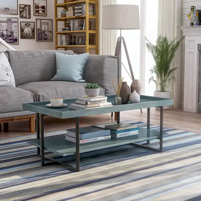 Damara Transitional 47-inch Metal 1-Shelf Coffee Table by Furniture of America