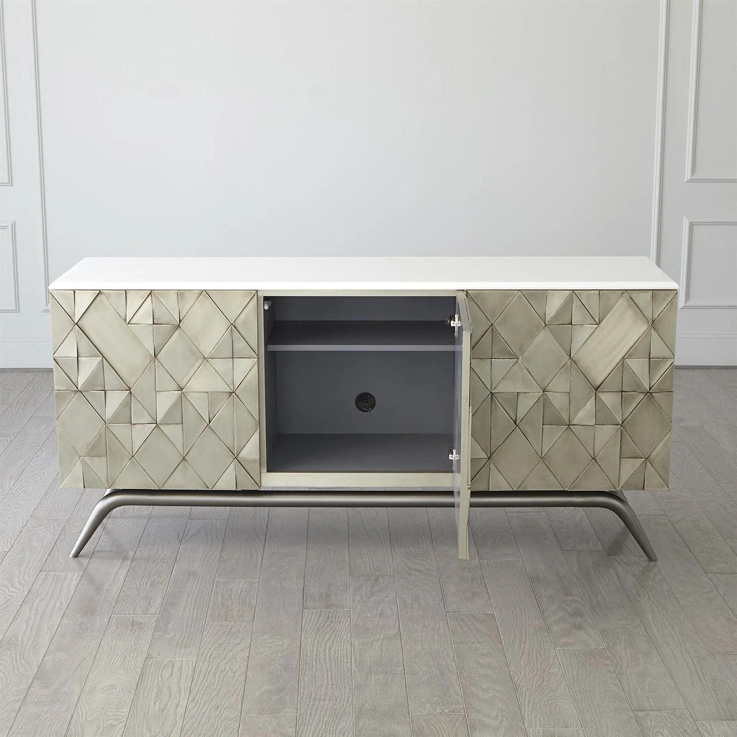Triangle Cabinet-Silver