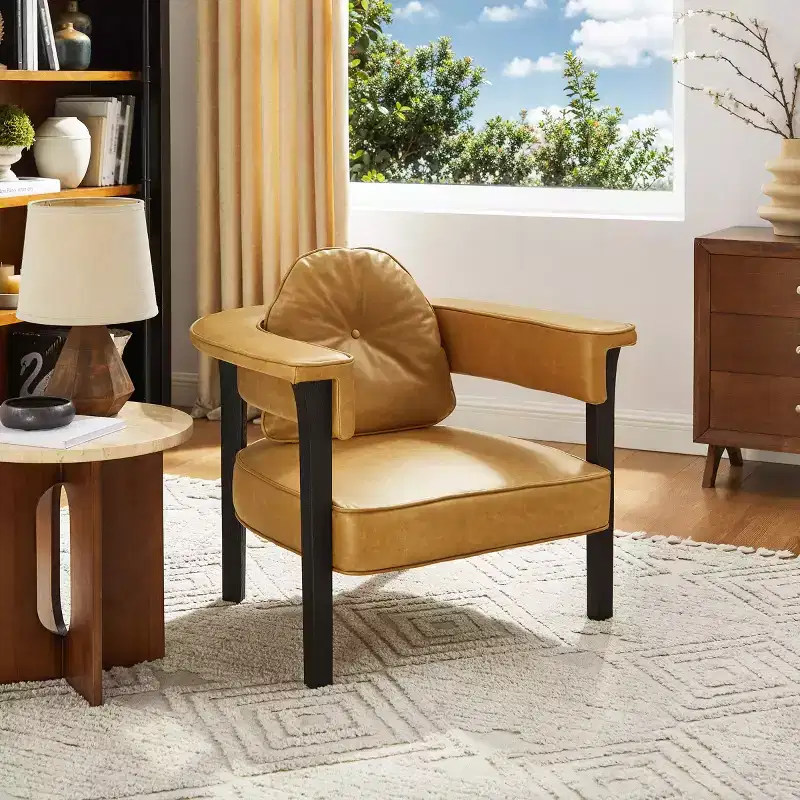 Art Leon Leather Chair with Ash Wood Frame