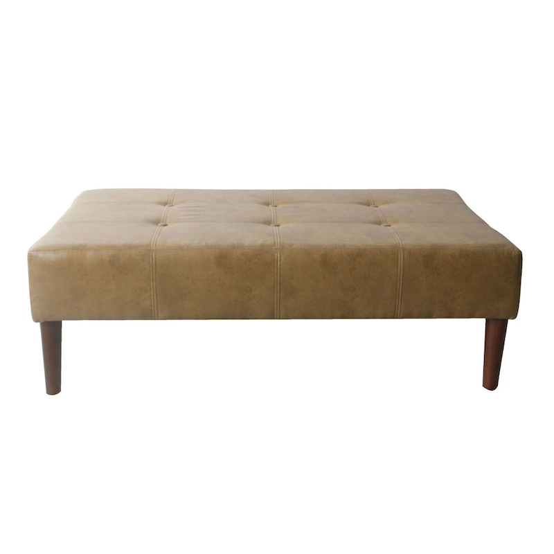 HomePop Tufted Coffee Table Ottoman - Full Leather