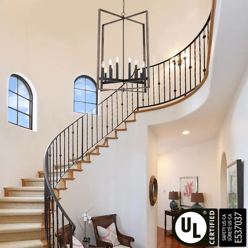 Finnick 12-light 31 Inch Farmhouse Rustic Chandelier with Wood Grain - N/A