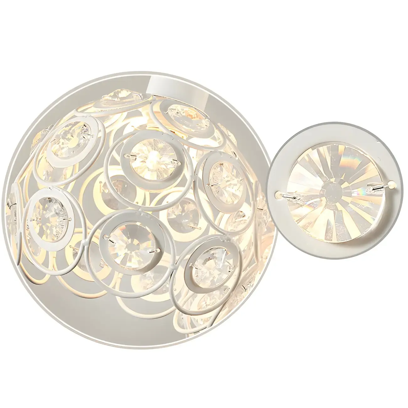 Modern 3-Light Round Crystal Black Metal Dome Pendant Light