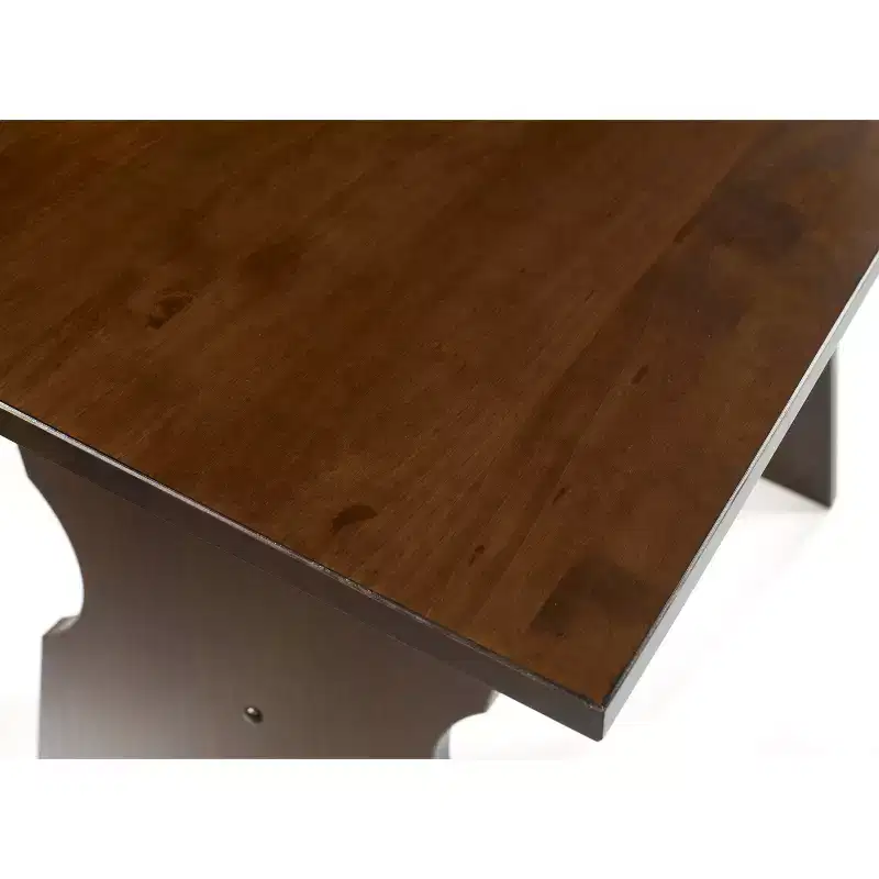 3pc Colby L Shaped Bench and Backless Nook Dining Set Brown - Linon: Wood Frame, 5-Seater, Trestle Base