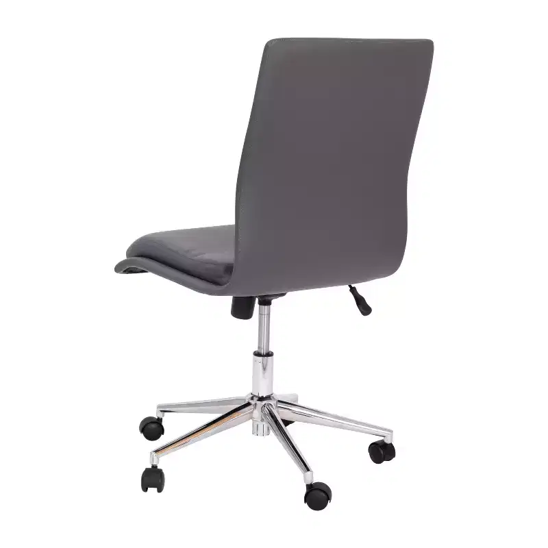 Emma and Oliver Modern Faux Leather Upholstered Mid-Back Home Office Chair with 5 Star Base and Pneumatic Seat Height Adjustment