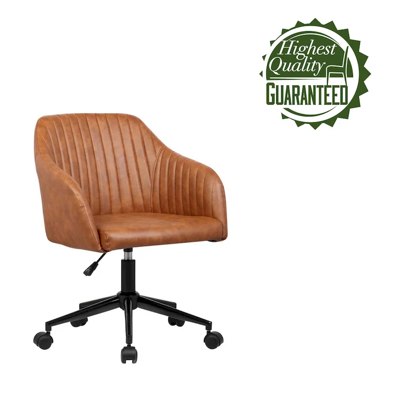 Office Desk Chair, Tufted PU Leather Upholstery