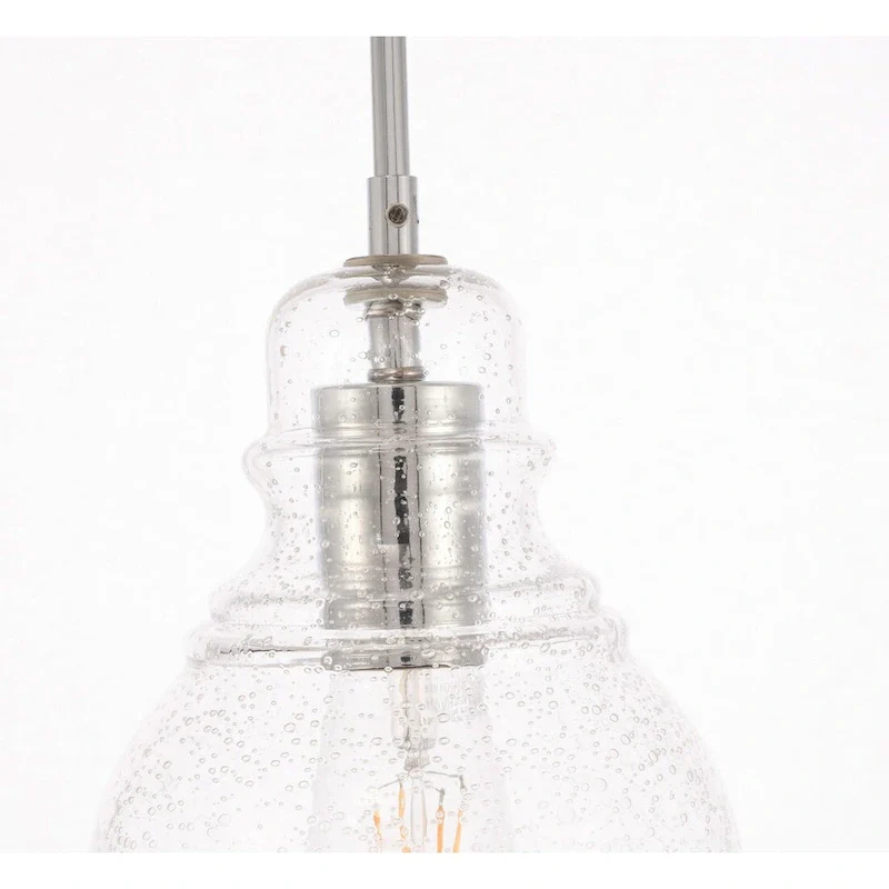 Adelee 6.25-Inch 1-Light Clear Seeded Glass Pendant