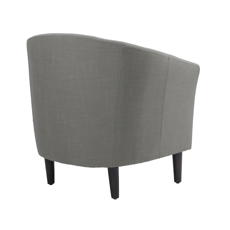 2 Set Modern Linen Barrel Accent Chairs Club Armchair