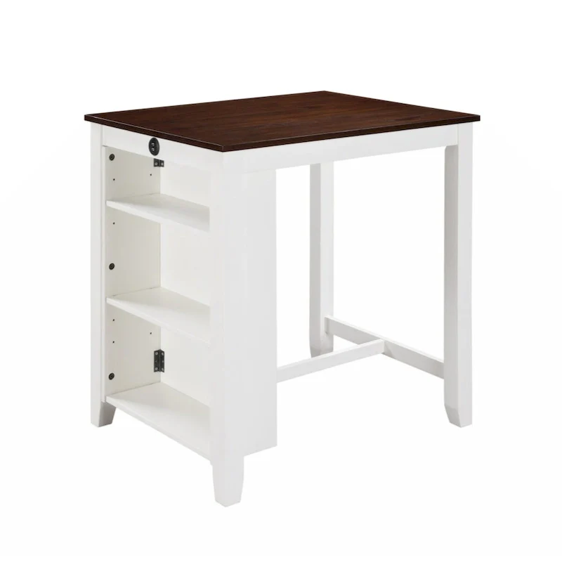 Graham 36 3-Piece Finish Small Space Counter Height Dining Table with Shelves and 2 Chairs