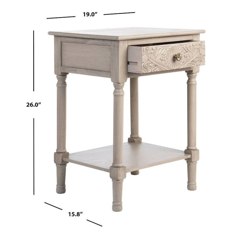SAFAVIEH Heide 1-Drawer Accent Table - 19 W x 15.8 L x 26 H - 19Wx16Dx26H