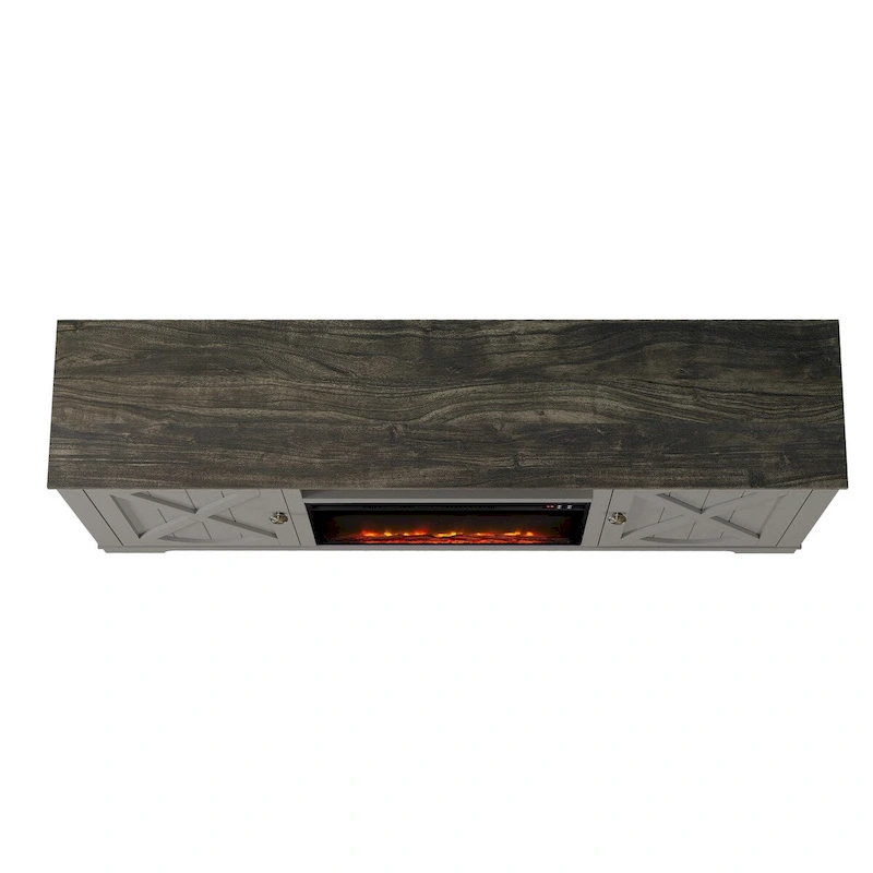 70 Farmhouse TV Stand with Fireplace, Fits up to 75 TV - 70W x 30H x 14.5D