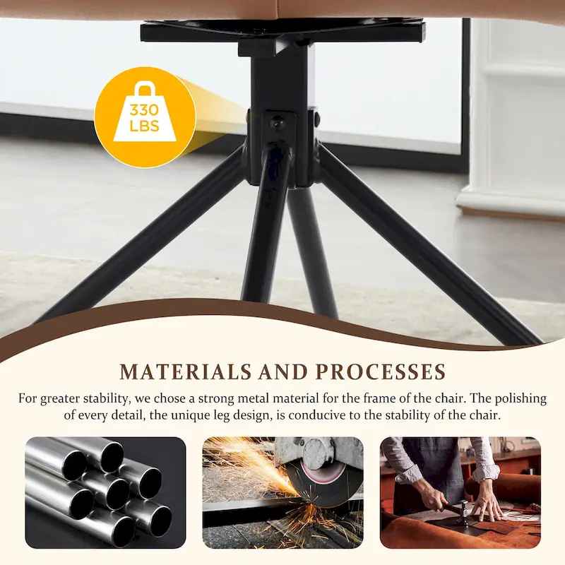 Faux Leather Upholstered Swivel Armchair Modern Home Office Chair