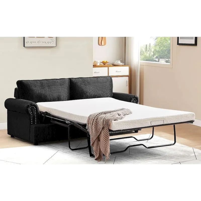 US Pride Furniture Viviana 76 inch Polyester Cushion Back Sofa Bed