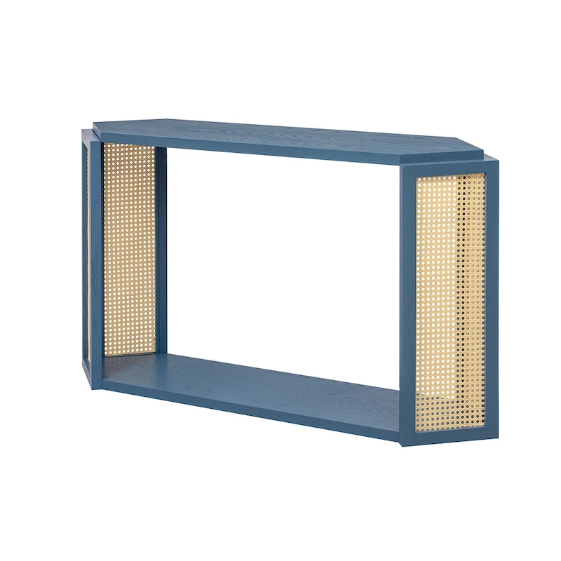 53 Arrow Console Table with Woven Rattan