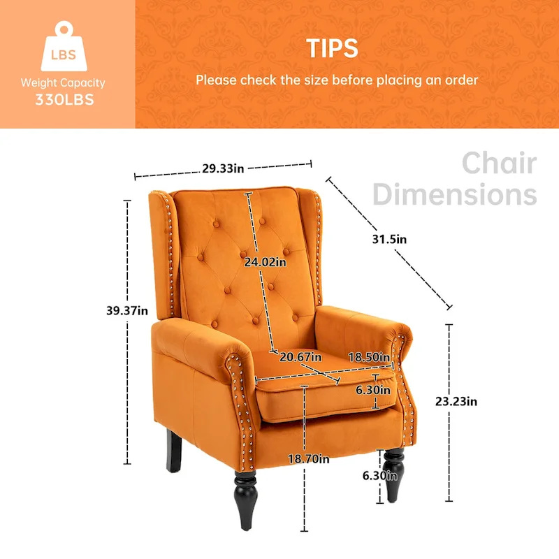 Mid-Century Velvet/Leather Upholstered Tufted Wood Frame Armchair