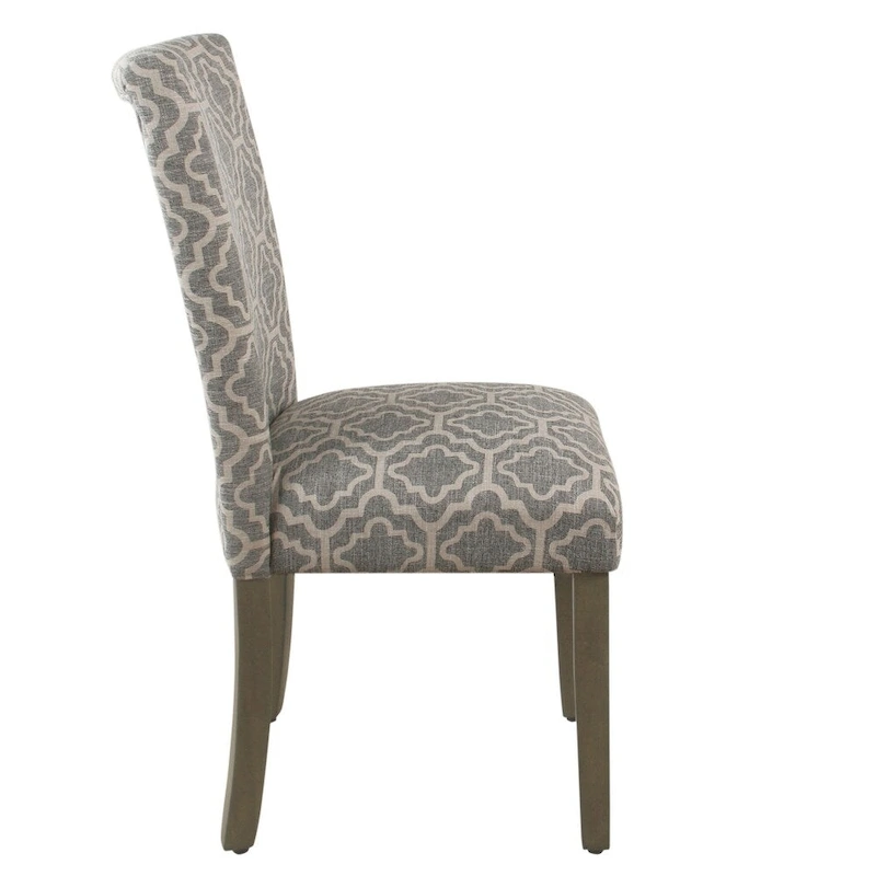 HomePop Parsons Ash Grey Geometric Dining Chair (Set of 2)