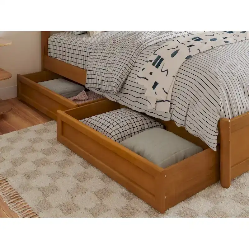 Queen-King-Twin XL Mid-Century Modern Under Bed Storage Drawers