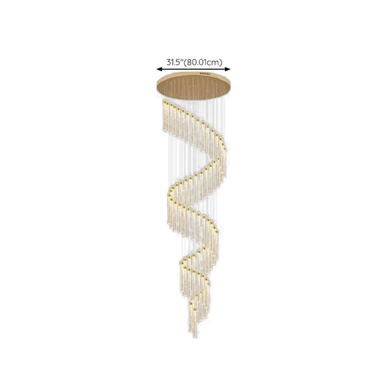 Modern Spiral Crystal Gold LED Chandelier Pendant Light